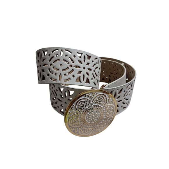 Coldwater Creek 2¼" Wide Women's Medium Bohemian Cottagecore Classy Prep Belt - Picture 3 of 16